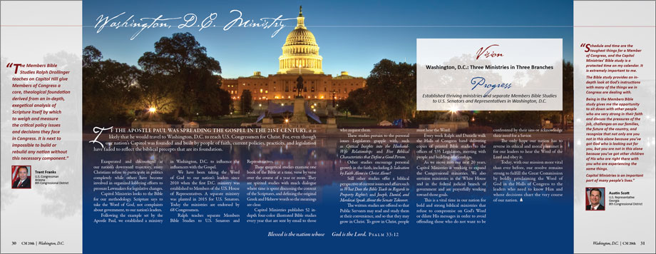 Inside spread of 2016 Capitol Ministries Annual Report