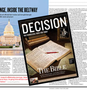 Among Bible Studies on Capitol Hill, Capitol Ministries' "Stand Out" Says Billy Graham's Decision Magazine
